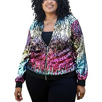 Women's Sequin Party Nightout Bomber Jacket
