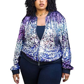 Women's Sequin Party Nightout Bomber Jacket