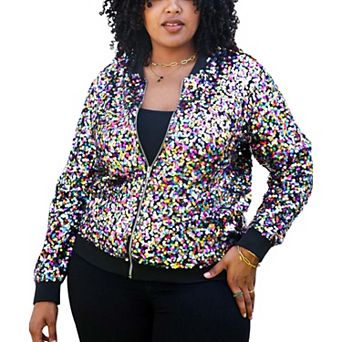 Women's Sequin Party Nightout Bomber Jacket