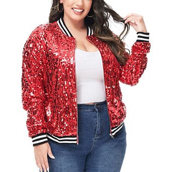 Women's Sequin Party Nightout Bomber Jacket