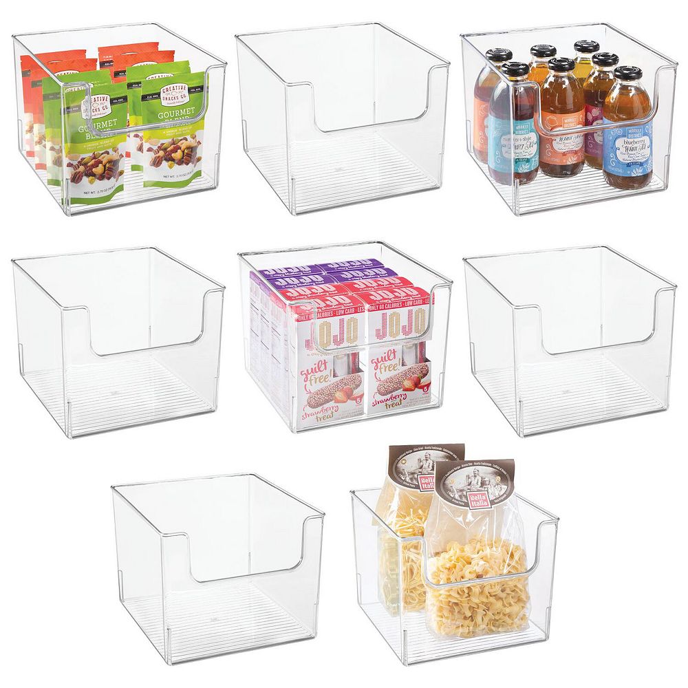 mDesign Kitchen Plastic Storage Organizer Bin with Open Front - 8 Pack ...