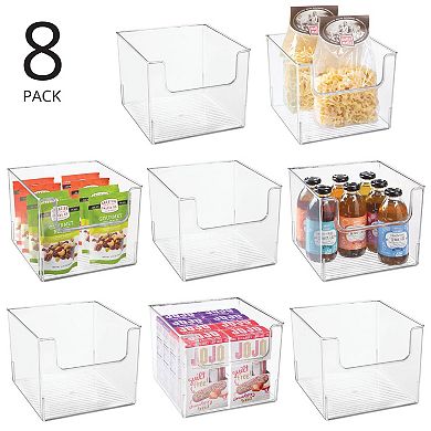 mDesign Kitchen Plastic Storage Organizer Bin with Open Front - 8 Pack ...
