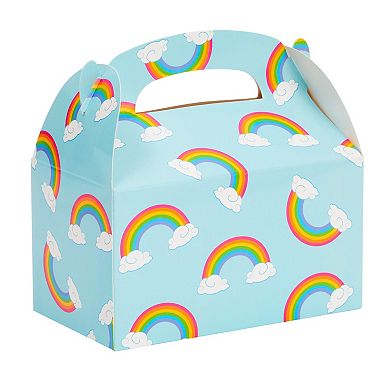 24 Pack Small Rainbow Themed Gable Boxes for Kids Birthday Themed Party Favors