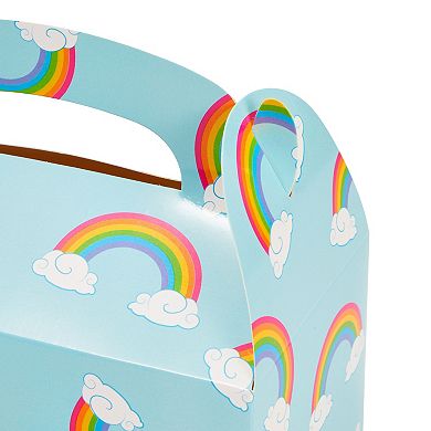 24 Pack Small Rainbow Themed Gable Boxes for Kids Birthday Themed Party Favors