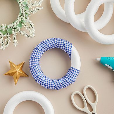 8 Pack Wreath Forms For Crafts, Christmas Decorations, Easter, 5.7 In, White