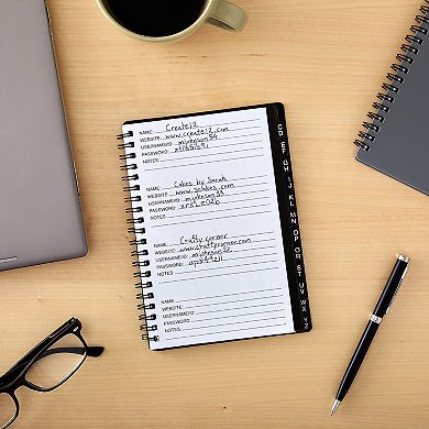 Set Of 2 Spiral Internet Password Book, Keeper Manager Notebook, 80 Pages