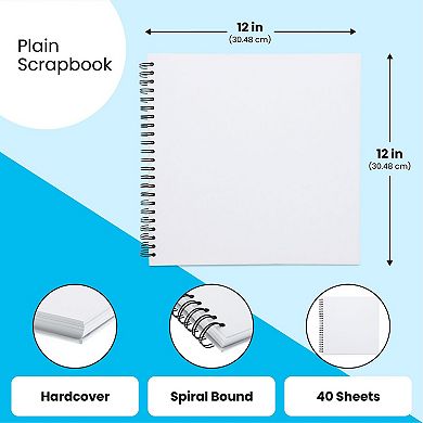 Hardcover Scrapbook Wedding Guest Book Photo Album Square Spiral Bound Cardboard