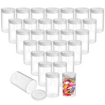 30 pc Clear Film Canisters With Caps For 35mm, Storage For Small Accessories