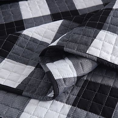 Marcielo 3 Piece Buffalo Plaid Check Bedspread Bedding Set