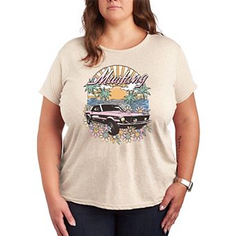 Plus Size Ford Vintage Mustang Sunset Graphic Tee