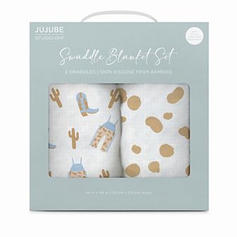 JuJuBe x Studio Oh! 2-Pack Swaddle Blanket Set