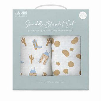 JuJuBe x Studio Oh! 2-Pack Swaddle Blanket Set