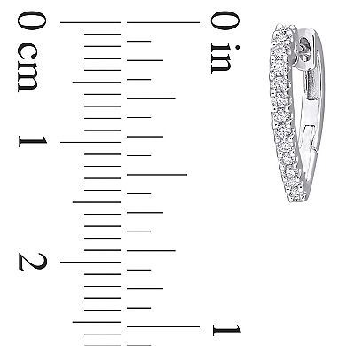 Stella Grace Sterling Silver 1/3 Carat T.W. Lab-Created Moissanite Heart Hoop Earrings