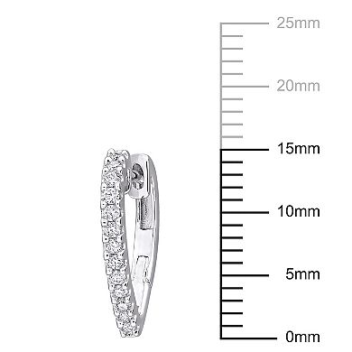 Stella Grace Sterling Silver 1/3 Carat T.W. Lab-Created Moissanite Heart Hoop Earrings