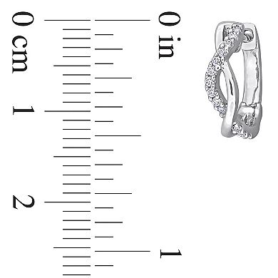 Stella Grace Sterling Silver 1/8 Carat T.W. Lab-Created Moissanite Hoop Earrings