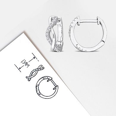 Stella Grace Sterling Silver 1/8 Carat T.W. Lab-Created Moissanite Hoop Earrings