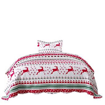 Marcielo Christmas Snowflake Quilt Bedspread Set
