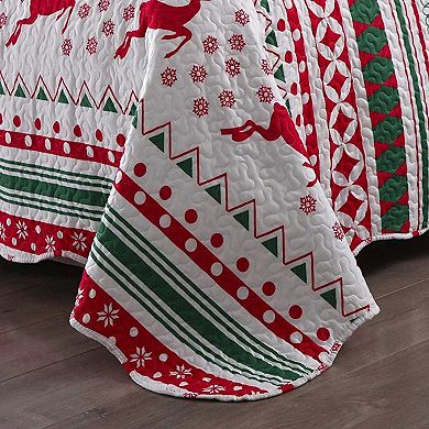 Marcielo Christmas Snowflake Quilt Bedspread Set