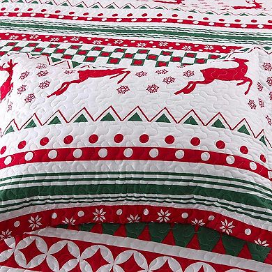 Marcielo Christmas Snowflake Quilt Bedspread Set