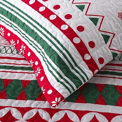 Marcielo Christmas Snowflake Quilt Bedspread Set