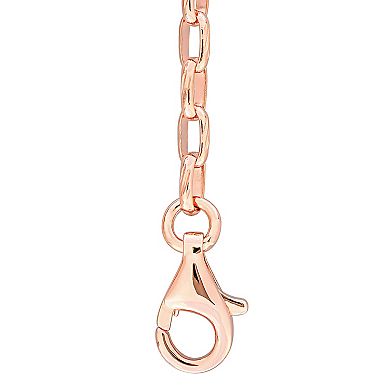 Stella Grace 18k Rose Gold Over Silver Amethyst & Rose de France Amethyst Necklace