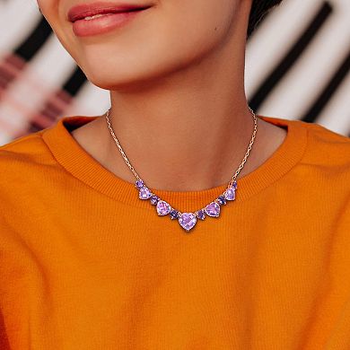 Stella Grace 18k Rose Gold Over Silver Amethyst & Rose de France Amethyst Necklace