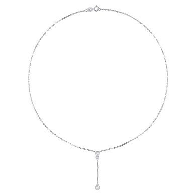 Stella Grace Sterling Silver 1/3 Carat T.W. Lab-Created Moissanite Lariat Necklace