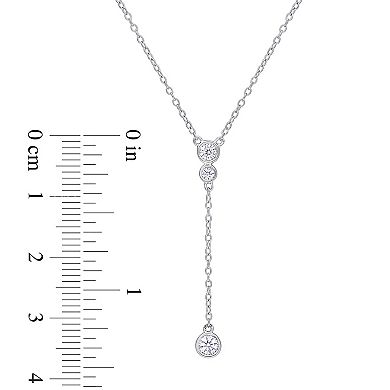 Stella Grace Sterling Silver 1/3 Carat T.W. Lab-Created Moissanite Lariat Necklace