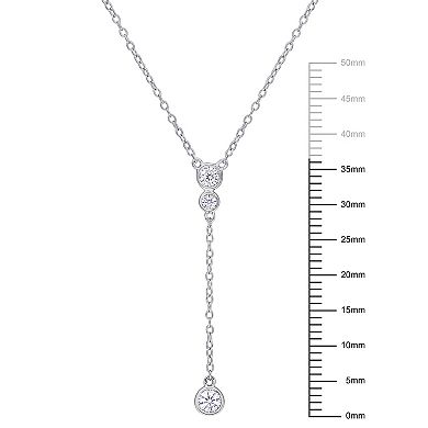 Stella Grace Sterling Silver 1/3 Carat T.W. Lab-Created Moissanite Lariat Necklace