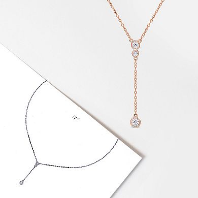 Stella Grace Sterling Silver 1/3 Carat T.W. Lab-Created Moissanite Lariat Necklace