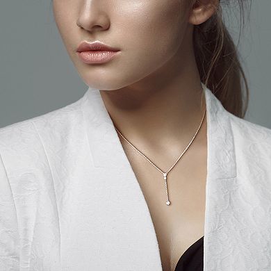 Stella Grace Sterling Silver 1/3 Carat T.W. Lab-Created Moissanite Lariat Necklace
