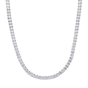 Men's Stella Grace Sterling Silver Lab-Created White Sapphire Tennis Necklace