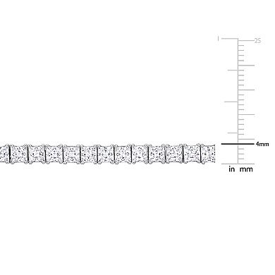 Men's Stella Grace Sterling Silver Lab-Created White Sapphire Tennis Necklace