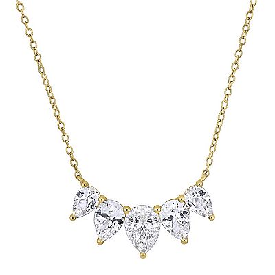 Stella Grace 18k Gold Over Silver Lab-Created White Sapphire Pear