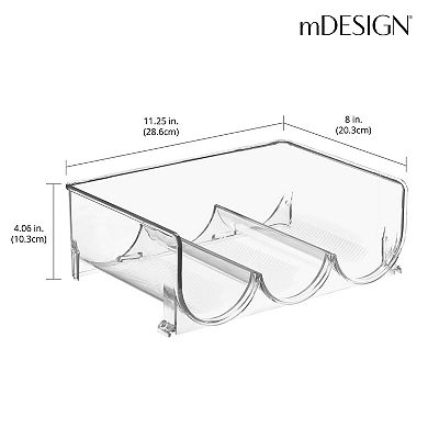 mDesign Plastic Free-Standing Stackable 3 Bottle Storage Rack, 8 Pack, Clear