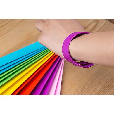 24 Pack Soft Silicone Slap Bracelets For Kids Party, 6 Colors, 8.5 X 1"