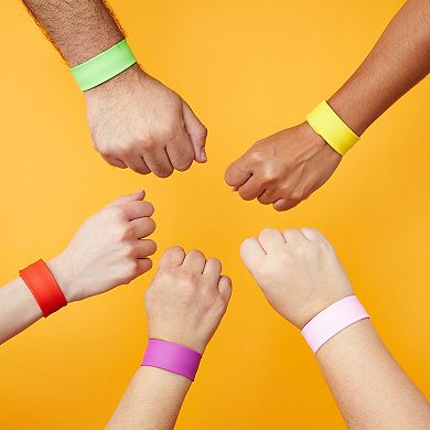 24 Pack Soft Silicone Slap Bracelets For Kids Party, 6 Colors, 8.5 X 1"