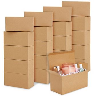 20 Pack Paper Boxes For Tumblers, Gift Wrapping, Shipping, 9x4x4, Brown