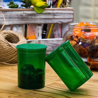 20 Pack Empty Pill Bottles With Pop Top Caps, 30 Dram Medicine Containers, Green