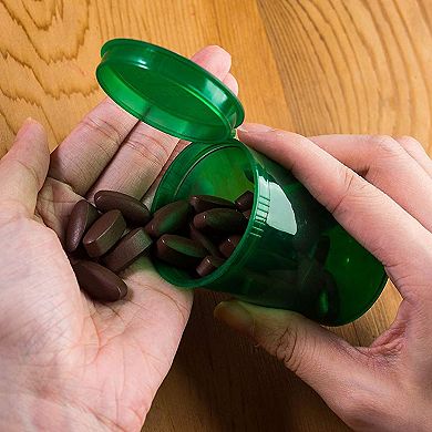 20 Pack Empty Pill Bottles With Pop Top Caps, 30 Dram Medicine Containers, Green