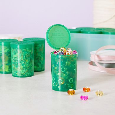 20 Pack Empty Pill Bottles With Pop Top Caps, 30 Dram Medicine Containers, Green