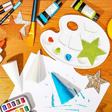 24 Pack Foam Cones For Crafts, Handmade Gnomes, Trees (2 X 4 In, White)