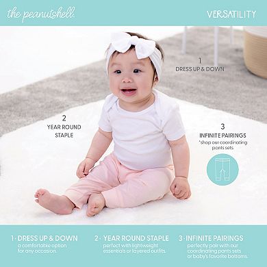 The Peanutshell Baby Girl Bodysuits, 7-pack, Rainbow Safari