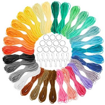 31 Colors Lanyard Gimp String Boondoggle Kit For 15 Keychains, 40 Ft Each