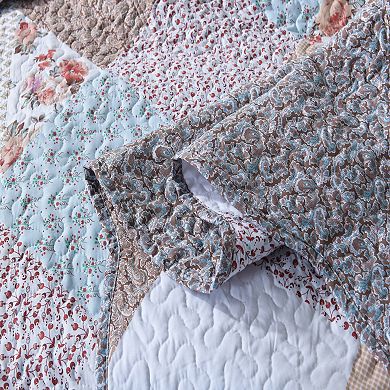 Marcielo 3 Piece Printed Floral Quilt Bedspread Set Bedding Coverlet Set