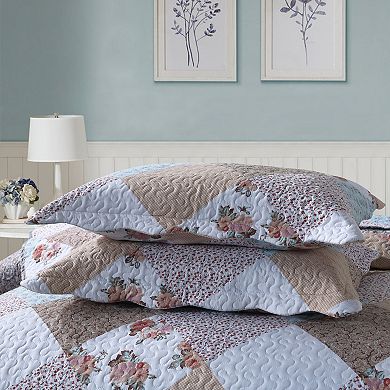 Marcielo 3 Piece Printed Floral Quilt Bedspread Set Bedding Coverlet Set