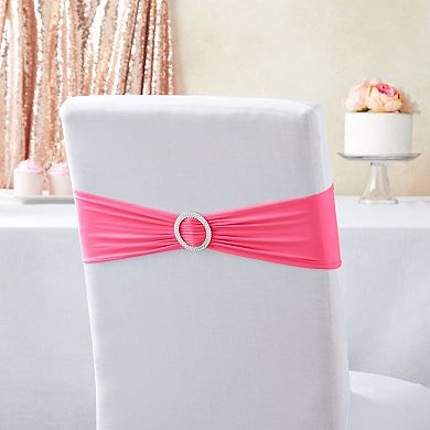 Pink Chair Sashes For Wedding, Fits 13.5- To 16.5-inch Chair Backs (50 Pack)