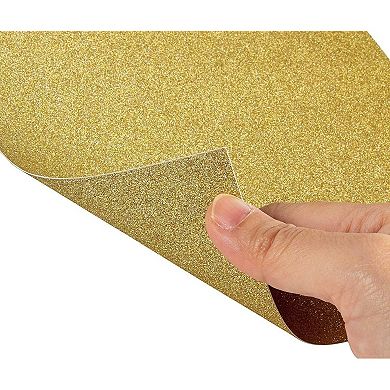 24 Sheets Glitter Gold Cardstock Paper For Diy Crafts, 250gsm, 8x12 In