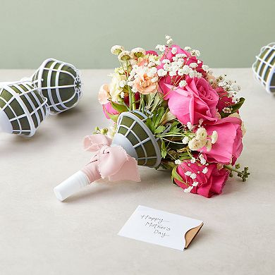 6-pack Flower Bouquet Holder With Handle For Wedding Decorations, 3.2x7 In