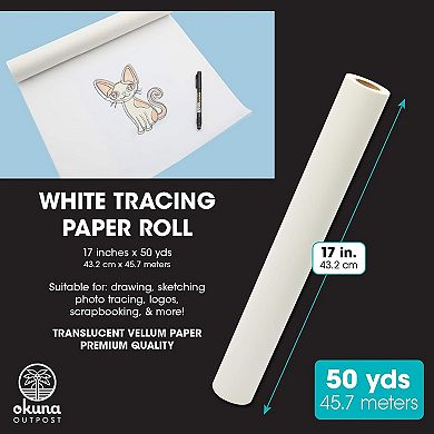 White Tracing Paper Roll For Art And Diy Crafts (17 Inches X 50 Yards)